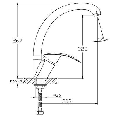 Смеситель для кухни Haiba HB4121-2