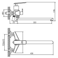 Смеситель для ванны Haiba HB22548-8