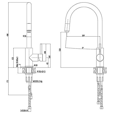 Смеситель для кухни Haiba HB71304-3