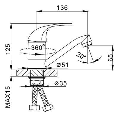 Смеситель для кухни Frap F4502-2-B