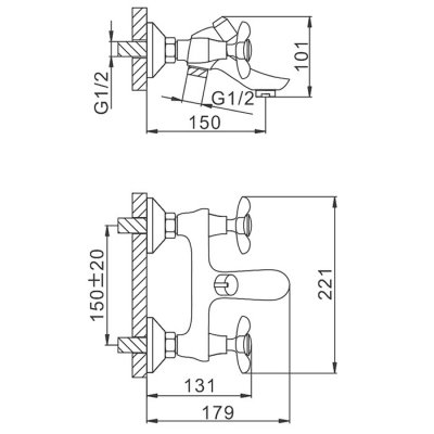 Смеситель для ванны Frap F32731-B