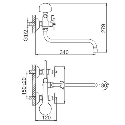 Смеситель для ванны Frud R22118-6