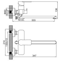Смеситель для ванны Ledeme L72218