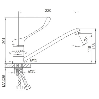 Смеситель для кухни Frap F4254