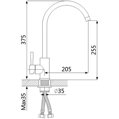 Смеситель для кухни OUTE T40313BK-303