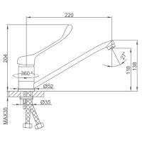 Смеситель для кухни Frap F4254