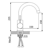 Смеситель для раковины OUTE T40301K-303