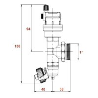 Узел концевой с выпускником воздуха и сливным краном Frap F431.06