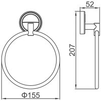 Кольцевой полотенцедержатель Ledeme L3504 Хром