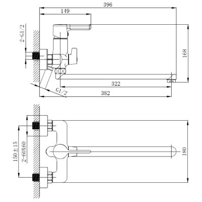 Смеситель для ванны Haiba HB22814-7