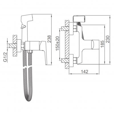 Смеситель с гигиеническим душем Frap F2071-9