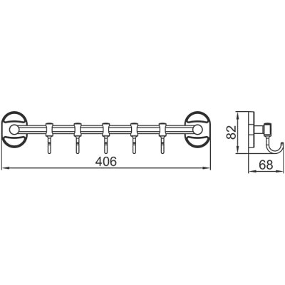 Крючок Ledeme L1915-5 Хром