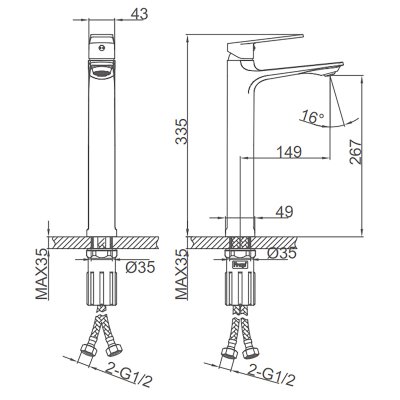 Смеситель для раковины Frap F1052-69
