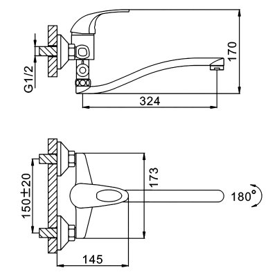 Смеситель для ванны Frap F2102-B