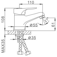 Смеситель для раковины Frap F1028-B