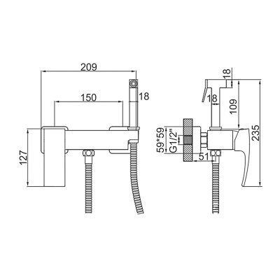 Смеситель с гигиеническим душем Gerhans K15214-7