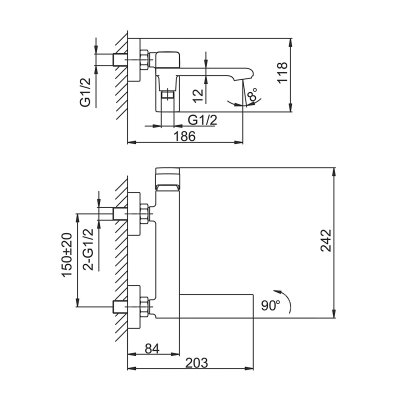 Смеситель для ванны Frap F3284