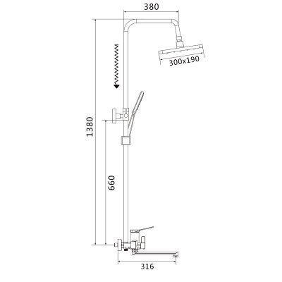 Душевая стойка Shevanik S6236H