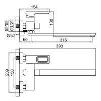 Смеситель для ванны Gerhans K13127W