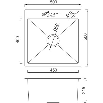 Мойка для кухни из нержавеющей стали Gappo GS5050-3