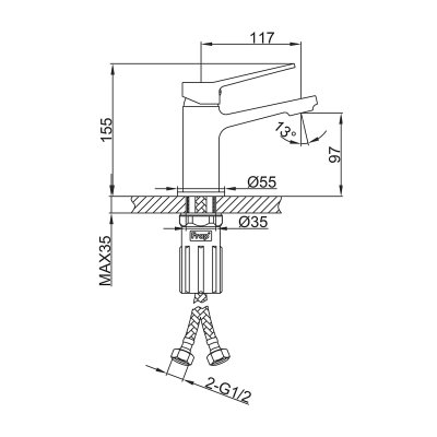 Смеситель для раковины Frap F1061-3