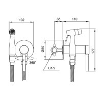 Смеситель с гигиеническим душем Gappo G7206-3