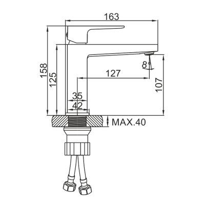 Смеситель для раковины Ledeme L1073G