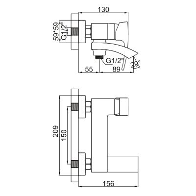 Смеситель для ванны Gerhans K13314B