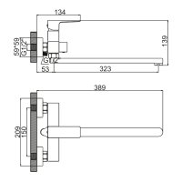 Смеситель для ванны Ledeme L2273W