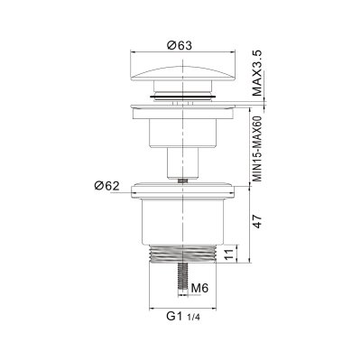 Донный клапан Rose RS31C