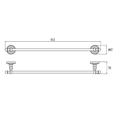 Прямой полотенцедержатель Ganzer GZ31070E