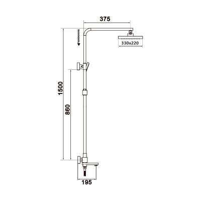 Душевая стойка Rose R1056T