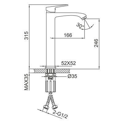 Смеситель для раковины Frap F1076-23