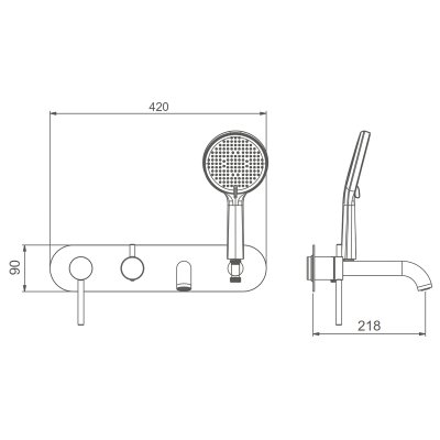 Смеситель для ванны Gappo G3306-9