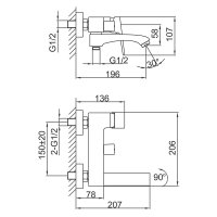 Смеситель для ванны Frap F3276-6