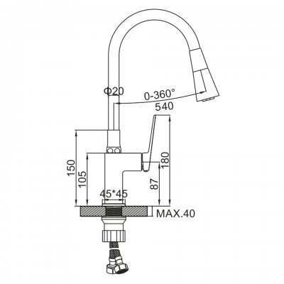 Смеситель для кухни Ledeme L4091BR-2