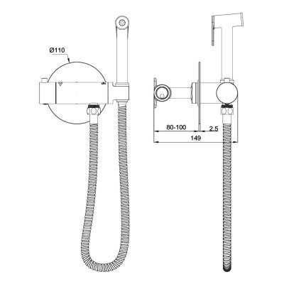 Смеситель с гигиеническим душем Gerhans K15382-1