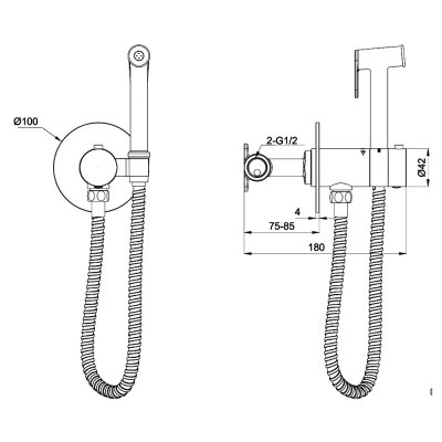 Смеситель с гигиеническим душем Gerhans K15382