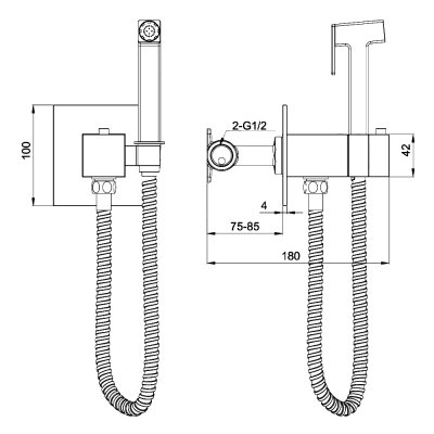 Смеситель с гигиеническим душем Gerhans K15383