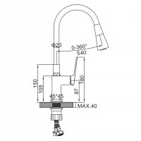 Смеситель для кухни Ledeme L4091-2