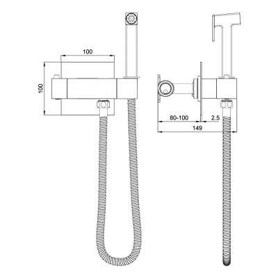 Смеситель с гигиеническим душем Gerhans K15383B-1