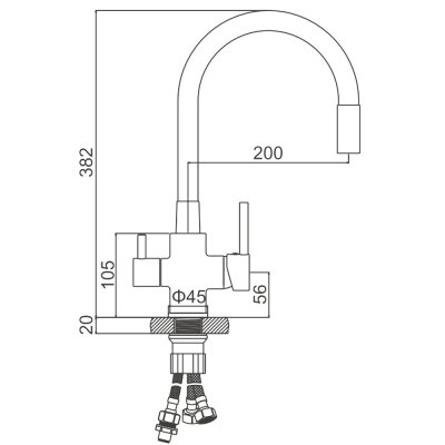 Смеситель для кухни Ledeme L74255Y-2