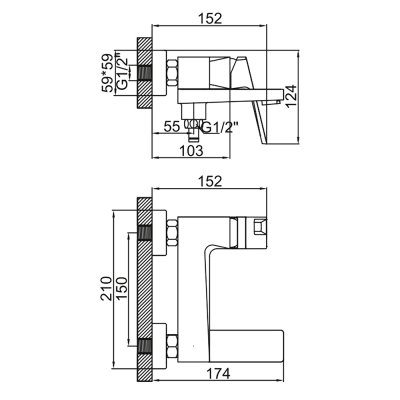 Смеситель для ванны Ledeme L3192