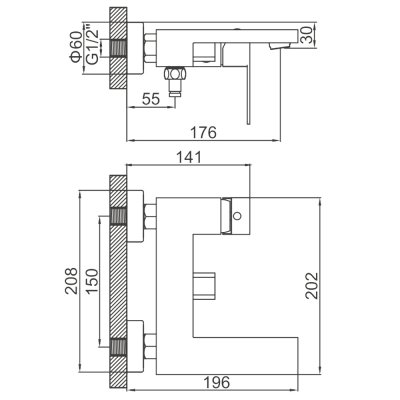 Смеситель для ванны Ledeme L73025