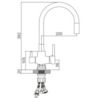 Смеситель для кухни Ledeme L74255D-12