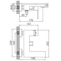 Смеситель для ванны Ledeme L73025