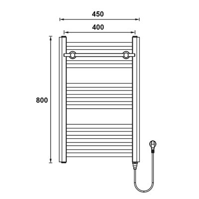 Полотенцесушитель электрический Gerhans K610845B-1