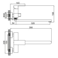 Смеситель для ванны Ledeme L72225B