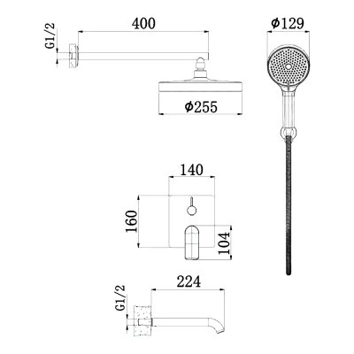 Душевой комплект Haiba HB80553