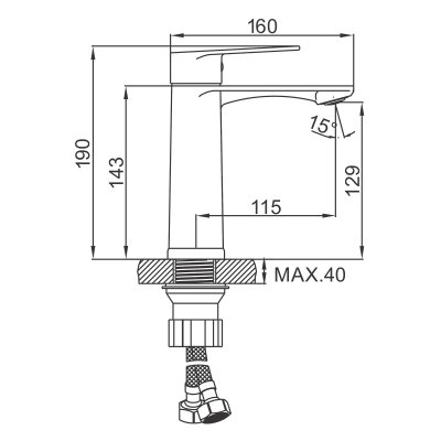 Смеситель для раковины Ledeme L1055-9